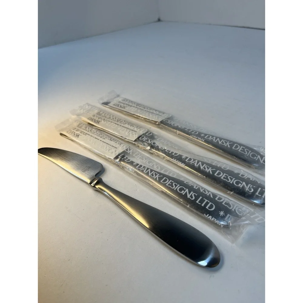 Dansk Classique Stainless Steel Butter Spreader Flat Handle Torun Japan 4 Ct New
